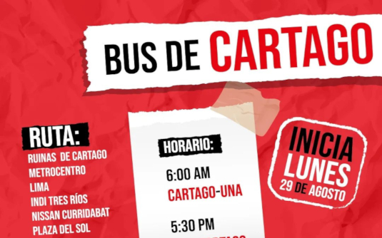 El servicio de bus de Cartago a San José ya fue reanudado